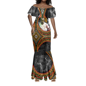 Amilcar Cabral Mermaid Dress African Map with Chains Freedom Theme Revolutionary Liberation Tribute - African Pride