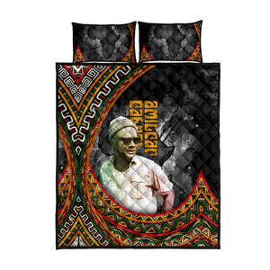 Amilcar Cabral Quilt Bed Set African Map with Chains Freedom Theme Revolutionary Liberation Tribute - African Pride