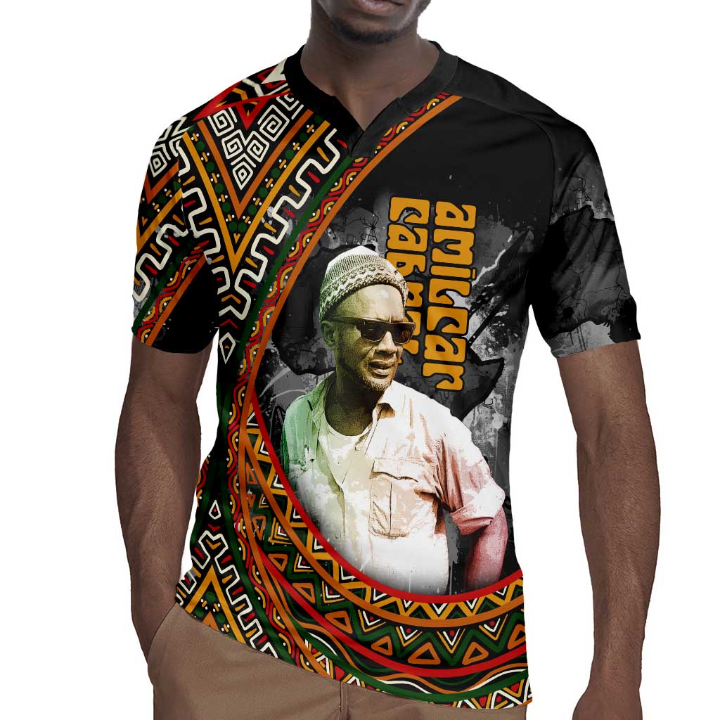Amilcar Cabral Rugby Jersey African Map with Chains Freedom Theme Revolutionary Liberation Tribute - African Pride