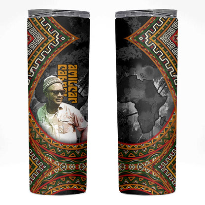 Amilcar Cabral Skinny Tumbler African Map with Chains Freedom Theme Revolutionary Liberation Tribute - African Pride