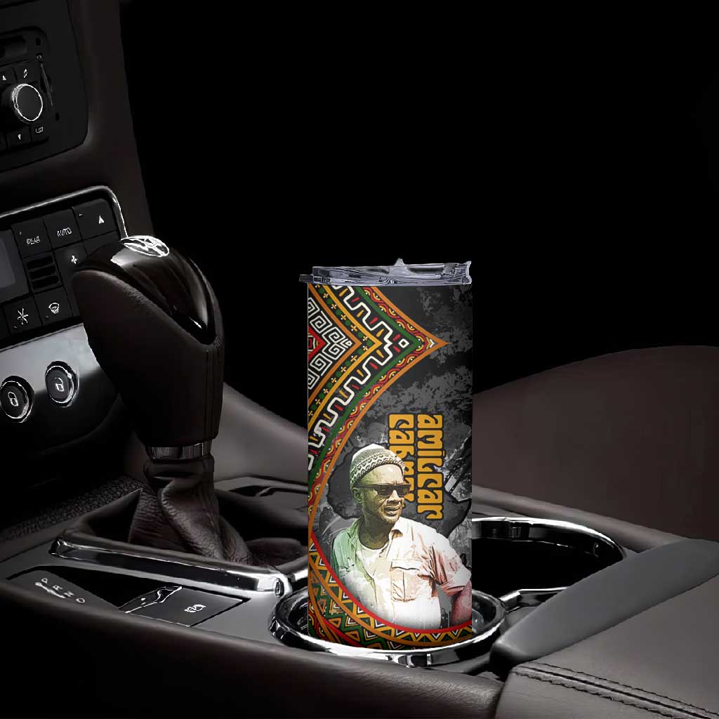 Amilcar Cabral Skinny Tumbler African Map with Chains Freedom Theme Revolutionary Liberation Tribute - African Pride