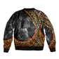 Amilcar Cabral Sleeve Zip Bomber Jacket African Map with Chains Freedom Theme Revolutionary Liberation Tribute - African Pride