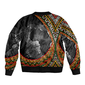 Amilcar Cabral Sleeve Zip Bomber Jacket African Map with Chains Freedom Theme Revolutionary Liberation Tribute - African Pride