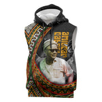 Amilcar Cabral Sleeveless Hoodie African Map with Chains Freedom Theme Revolutionary Liberation Tribute - African Pride