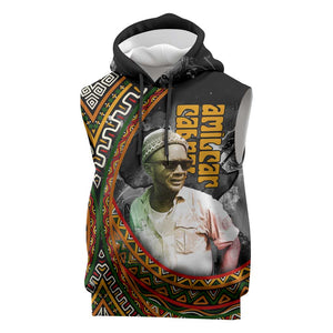 Amilcar Cabral Sleeveless Hoodie African Map with Chains Freedom Theme Revolutionary Liberation Tribute - African Pride