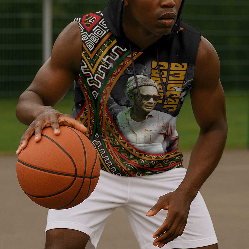 Amilcar Cabral Sleeveless Hoodie African Map with Chains Freedom Theme Revolutionary Liberation Tribute - African Pride