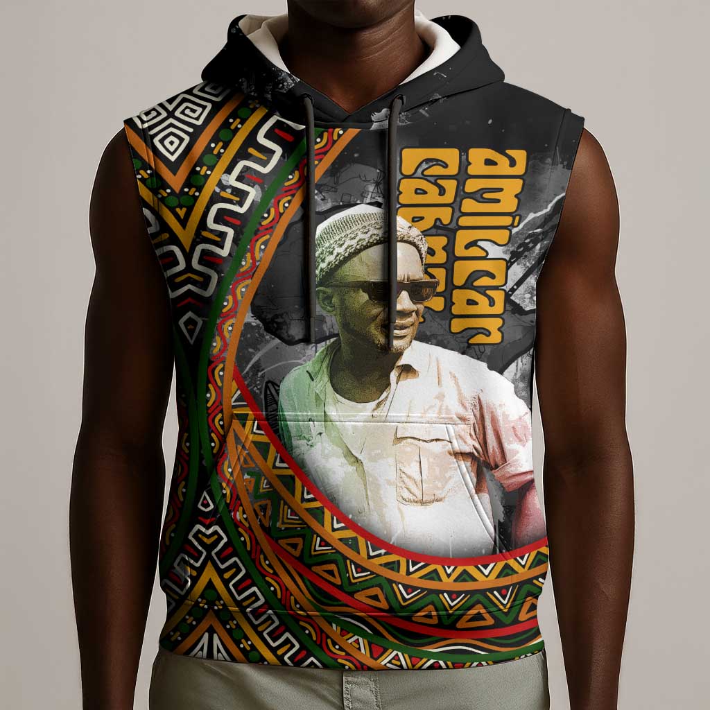 Amilcar Cabral Sleeveless Hoodie African Map with Chains Freedom Theme Revolutionary Liberation Tribute - African Pride