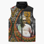 Amilcar Cabral Sleeveless Puffer Jacket African Map with Chains Freedom Theme Revolutionary Liberation Tribute - African Pride