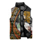 Amilcar Cabral Sleeveless Puffer Jacket African Map with Chains Freedom Theme Revolutionary Liberation Tribute - African Pride