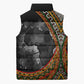 Amilcar Cabral Sleeveless Puffer Jacket African Map with Chains Freedom Theme Revolutionary Liberation Tribute - African Pride