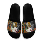 Amilcar Cabral Slide Sandals African Map with Chains Freedom Theme Revolutionary Liberation Tribute - African Pride