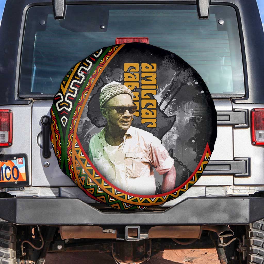 Amilcar Cabral Spare Tire Cover African Map with Chains Freedom Theme Revolutionary Liberation Tribute - African Pride