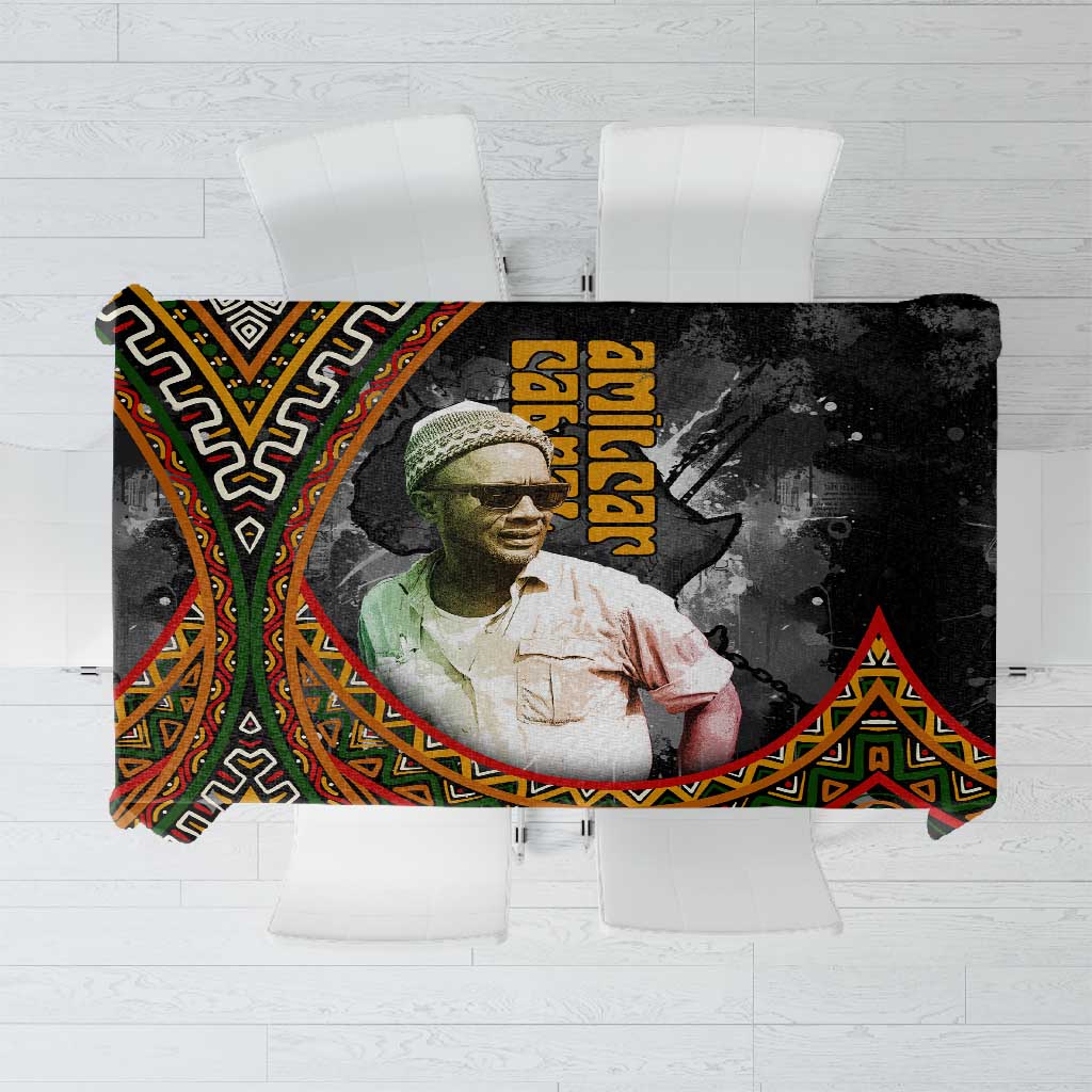 Amilcar Cabral Tablecloth African Map with Chains Freedom Theme Revolutionary Liberation Tribute - African Pride