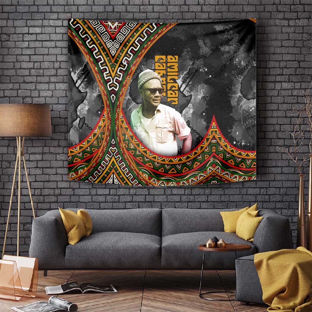 Amilcar Cabral Tapestry African Map with Chains Freedom Theme Revolutionary Liberation Tribute - African Pride