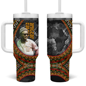 Amilcar Cabral Tumbler With Handle African Map with Chains Freedom Theme Revolutionary Liberation Tribute - African Pride