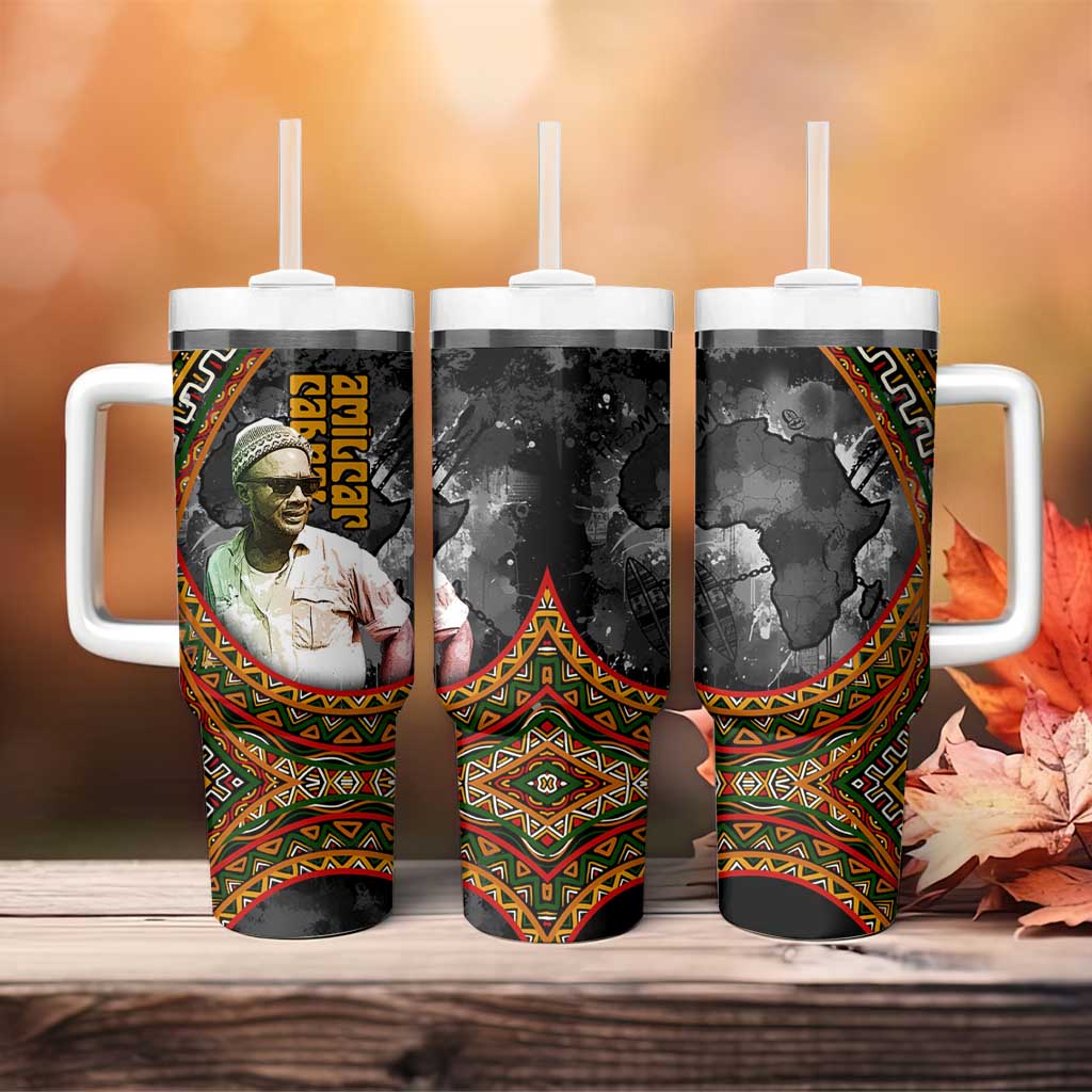Amilcar Cabral Tumbler With Handle African Map with Chains Freedom Theme Revolutionary Liberation Tribute - African Pride