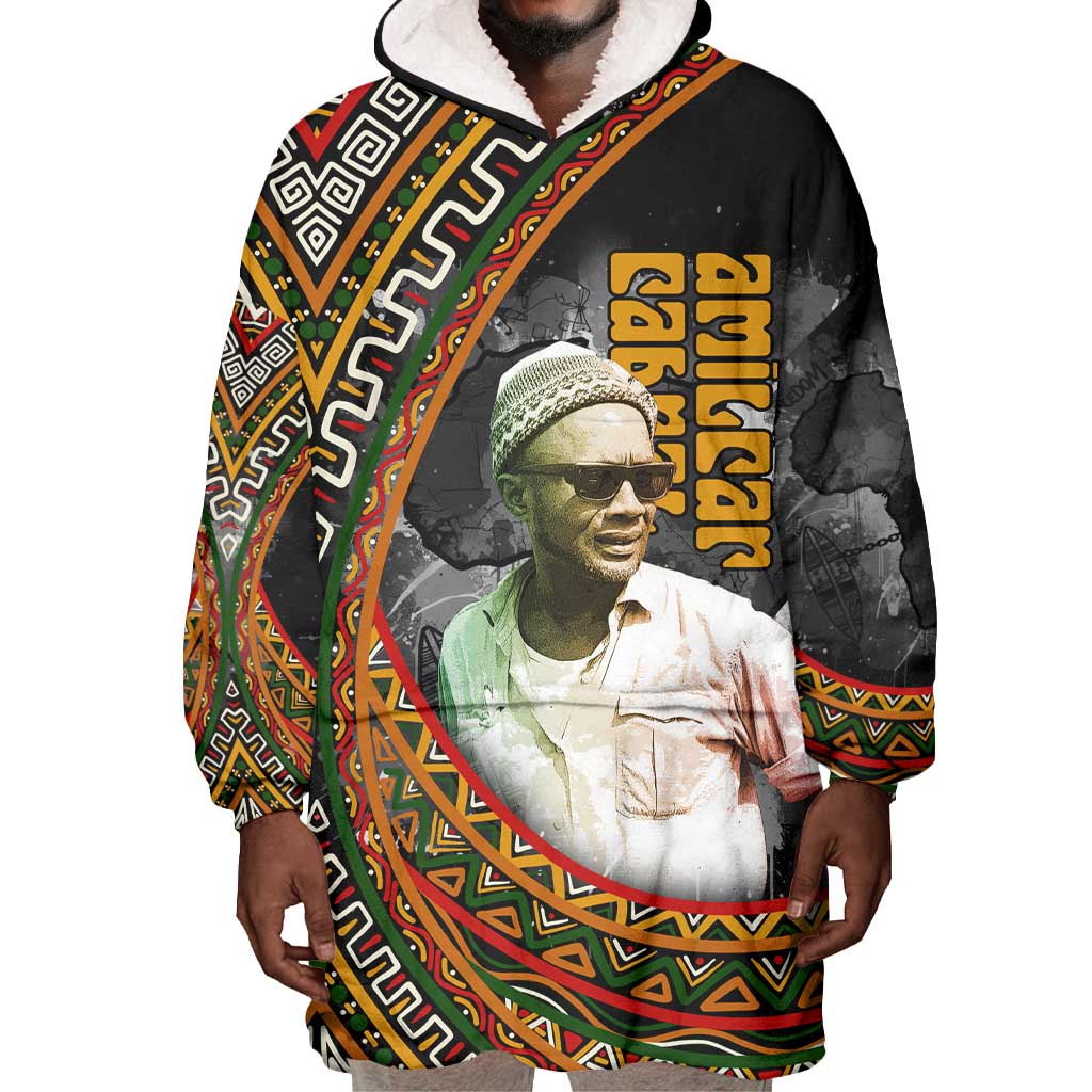 Amilcar Cabral Wearable Blanket Hoodie African Map with Chains Freedom Theme Revolutionary Liberation Tribute - African Pride