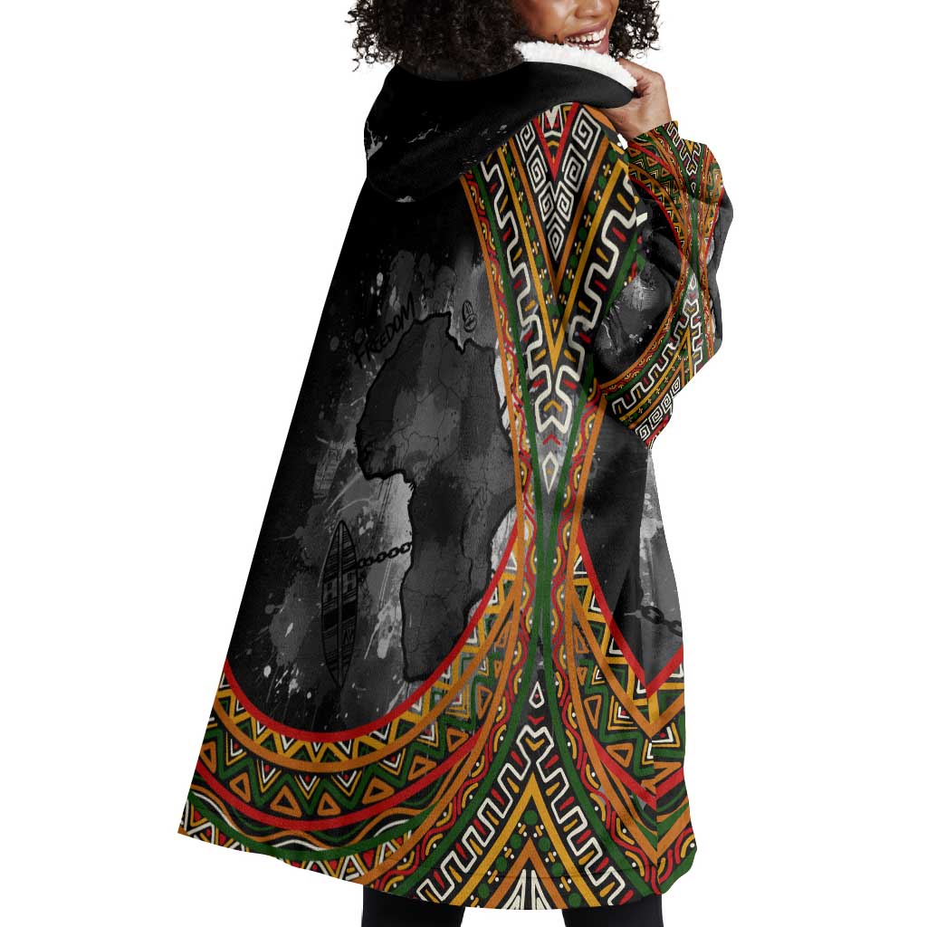 Amilcar Cabral Wearable Blanket Hoodie African Map with Chains Freedom Theme Revolutionary Liberation Tribute - African Pride