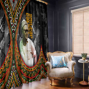 Amilcar Cabral Window Curtain African Map with Chains Freedom Theme Revolutionary Liberation Tribute - African Pride