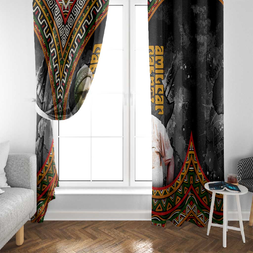 Amilcar Cabral Window Curtain African Map with Chains Freedom Theme Revolutionary Liberation Tribute - African Pride