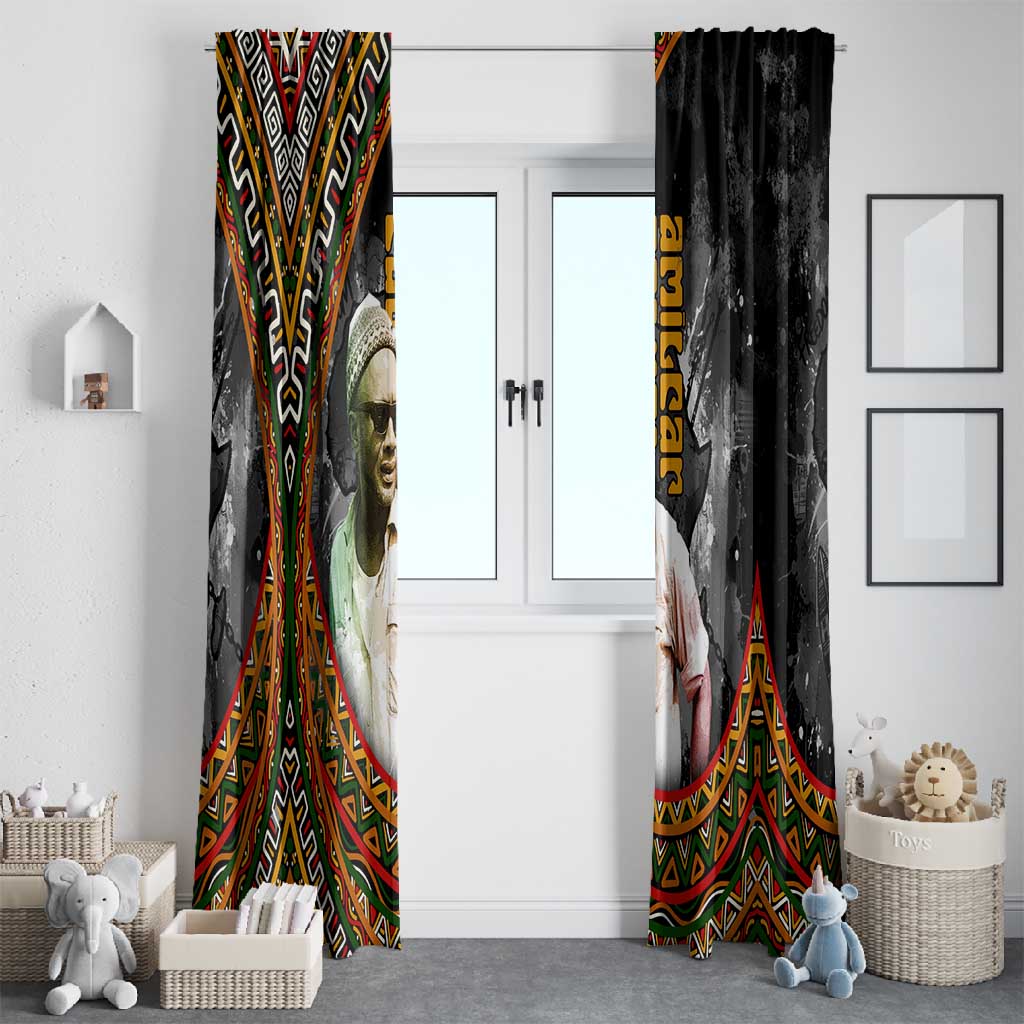 Amilcar Cabral Window Curtain African Map with Chains Freedom Theme Revolutionary Liberation Tribute - African Pride
