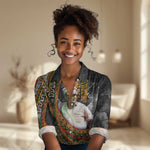 Amilcar Cabral Women Casual Shirt African Map with Chains Freedom Theme Revolutionary Liberation Tribute - African Pride