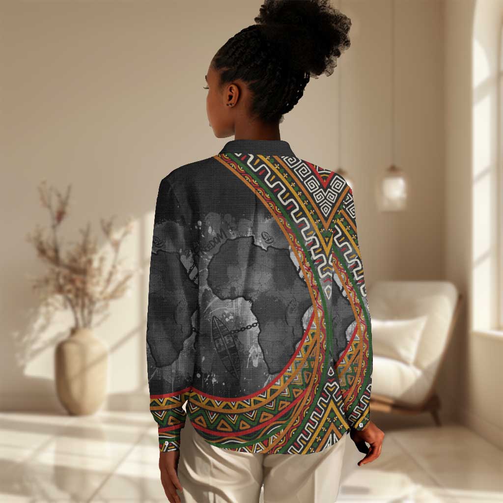 Amilcar Cabral Women Casual Shirt African Map with Chains Freedom Theme Revolutionary Liberation Tribute - African Pride