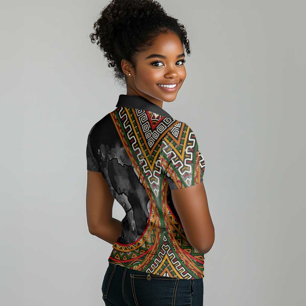 Amilcar Cabral Women Polo Shirt African Map with Chains Freedom Theme Revolutionary Liberation Tribute - African Pride