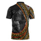 Amilcar Cabral Zipper Polo Shirt African Map with Chains Freedom Theme Revolutionary Liberation Tribute - African Pride