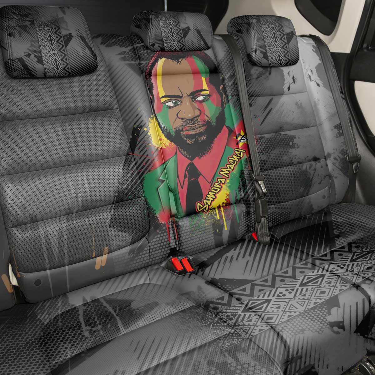 Samora Machel Back Car Seat Cover Mozambique Liberation Graffiti Style Viva FRELIMO African Revolutionary - African Pride