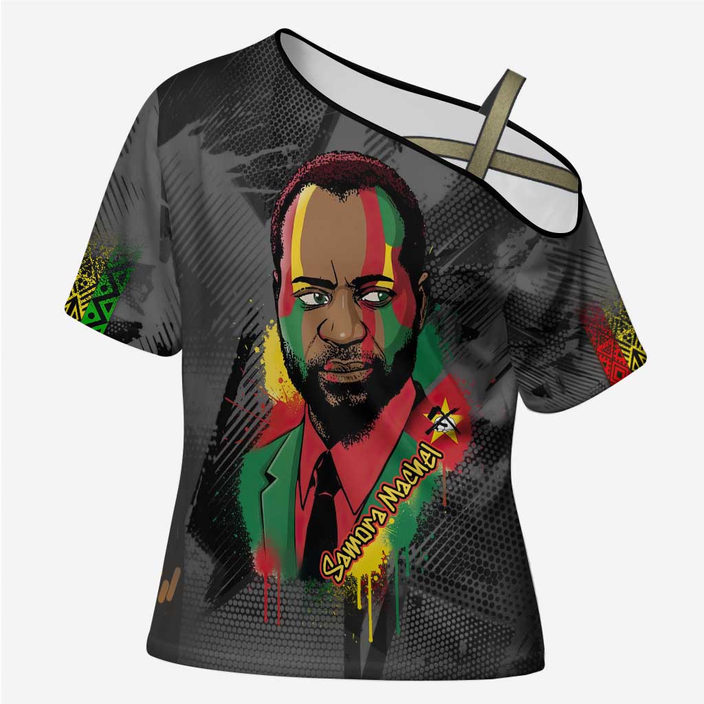 Samora Machel Cross Shoulder Shirt Mozambique Liberation Graffiti Style Viva FRELIMO African Revolutionary - African Pride