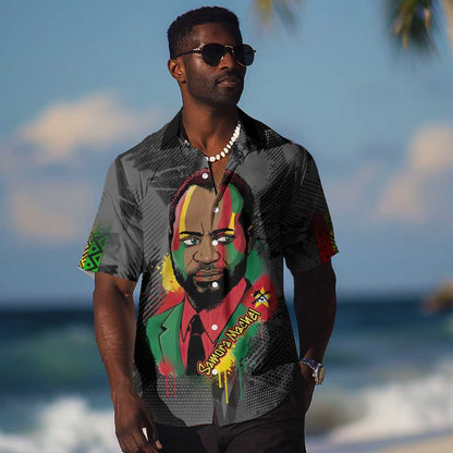 Samora Machel Hawaiian Shirt Mozambique Liberation Graffiti Style Viva FRELIMO African Revolutionary - African Pride