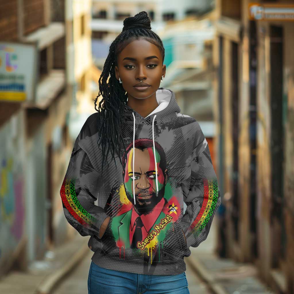 Samora Machel Hoodie Mozambique Liberation Graffiti Style Viva FRELIMO African Revolutionary - African Pride