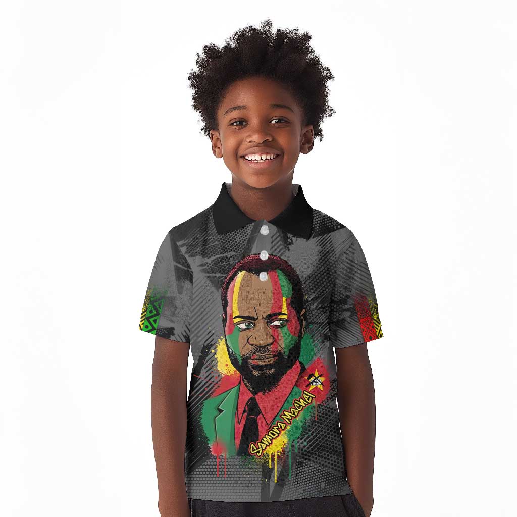 Samora Machel Kid Polo Shirt Mozambique Liberation Graffiti Style Viva FRELIMO African Revolutionary - African Pride