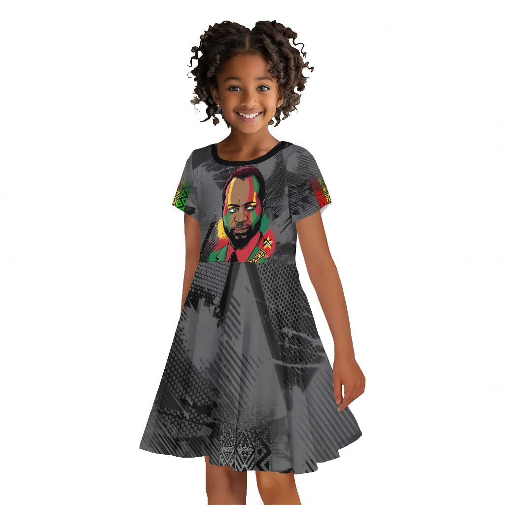 Samora Machel Kid Short Sleeve Dress Mozambique Liberation Graffiti Style Viva FRELIMO African Revolutionary - African Pride