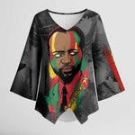 Samora Machel Kimono Sleeve Blouse Mozambique Liberation Graffiti Style Viva FRELIMO African Revolutionary - African Pride