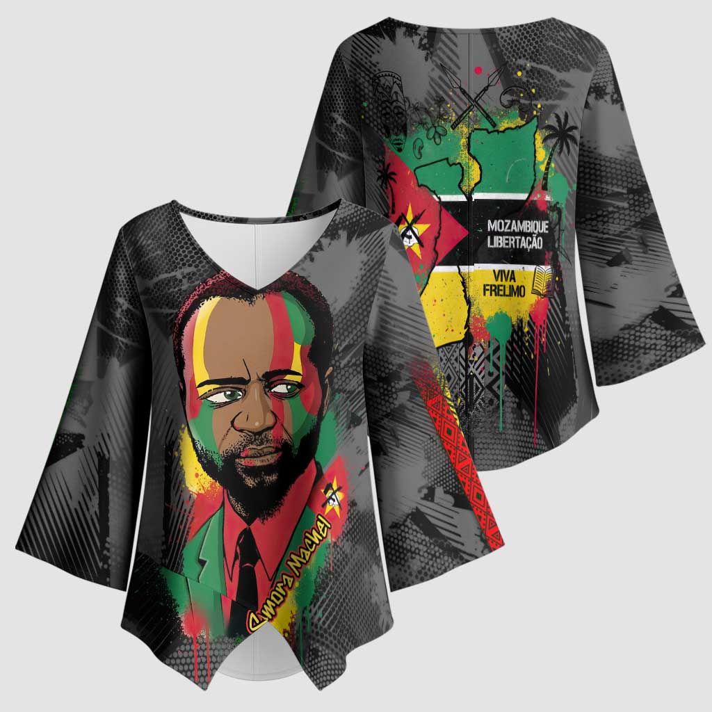 Samora Machel Kimono Sleeve Blouse Mozambique Liberation Graffiti Style Viva FRELIMO African Revolutionary - African Pride