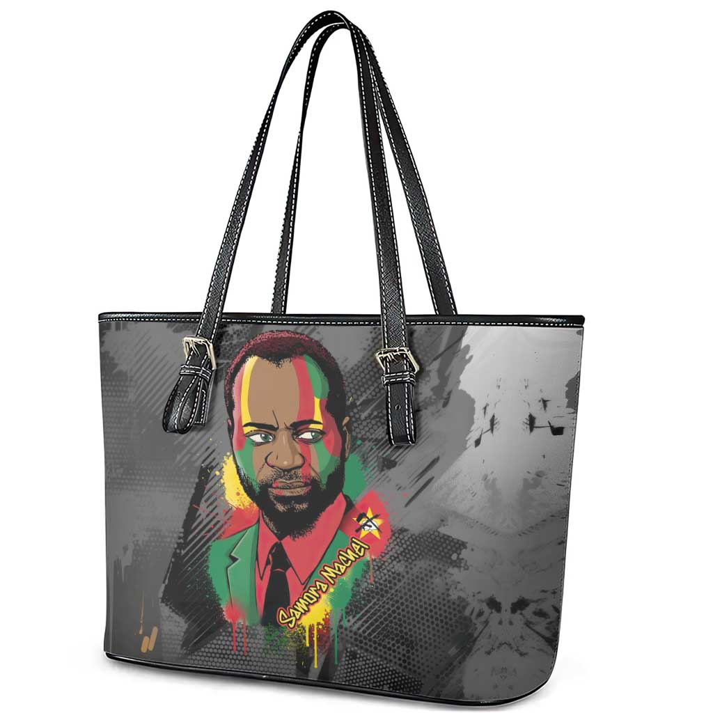 Samora Machel Leather Tote Bag Mozambique Liberation Graffiti Style Viva FRELIMO African Revolutionary - African Pride