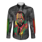 Samora Machel Long Sleeve Button Shirt Mozambique Liberation Graffiti Style Viva FRELIMO African Revolutionary - African Pride