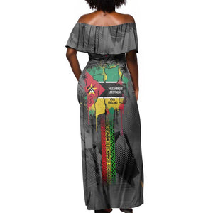 Samora Machel Off Shoulder Maxi Dress Mozambique Liberation Graffiti Style Viva FRELIMO African Revolutionary - African Pride