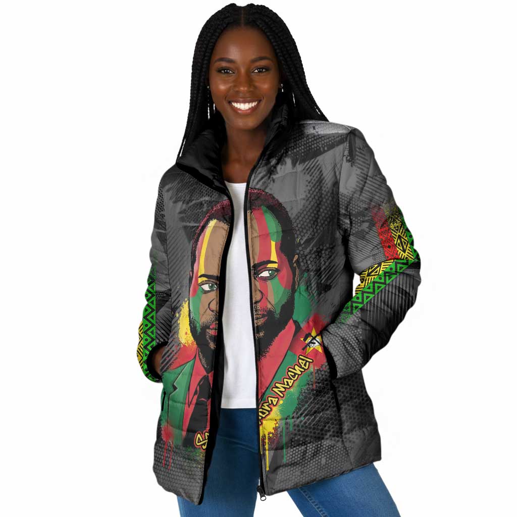 Samora Machel Padded Jacket Mozambique Liberation Graffiti Style Viva FRELIMO African Revolutionary - African Pride