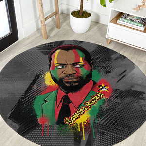 Samora Machel Round Carpet Mozambique Liberation Graffiti Style Viva FRELIMO African Revolutionary - African Pride
