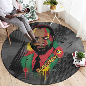Samora Machel Round Carpet Mozambique Liberation Graffiti Style Viva FRELIMO African Revolutionary - African Pride