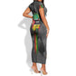 Samora Machel Short Sleeve Bodycon Dress Mozambique Liberation Graffiti Style Viva FRELIMO African Revolutionary - African Pride