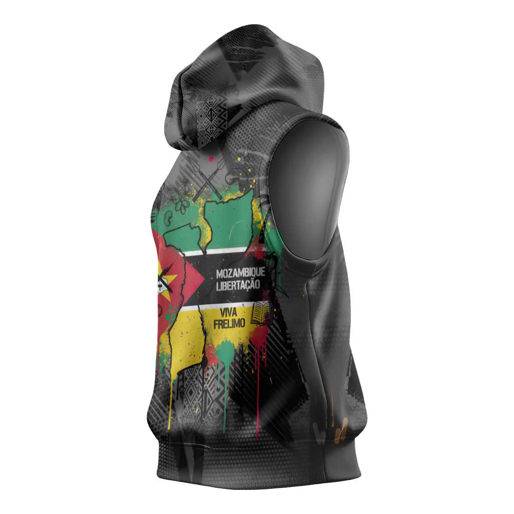 Samora Machel Sleeveless Hoodie Mozambique Liberation Graffiti Style Viva FRELIMO African Revolutionary - African Pride