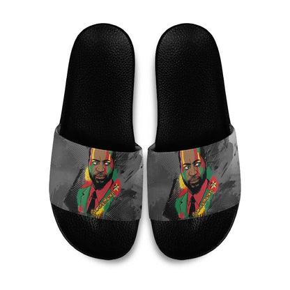 Samora Machel Slide Sandals Mozambique Liberation Graffiti Style Viva FRELIMO African Revolutionary - African Pride