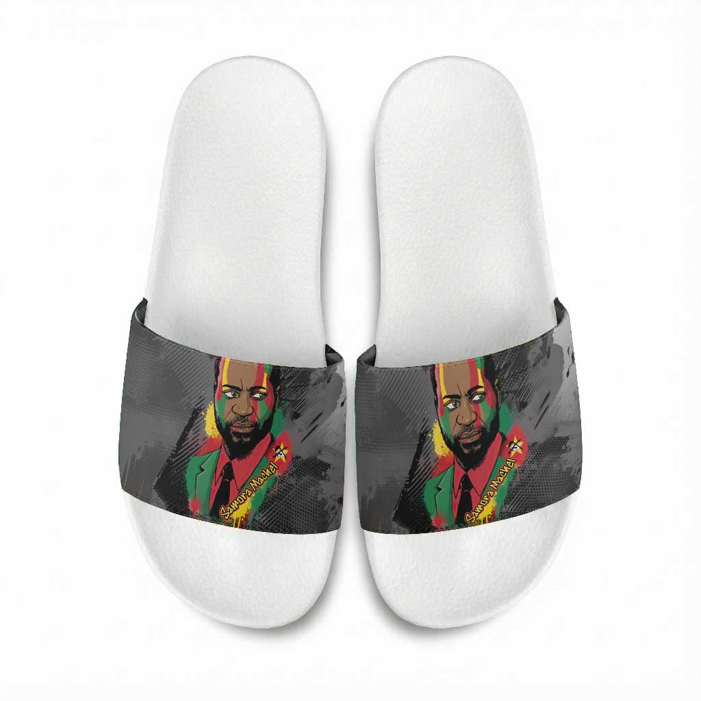 Samora Machel Slide Sandals Mozambique Liberation Graffiti Style Viva FRELIMO African Revolutionary - African Pride
