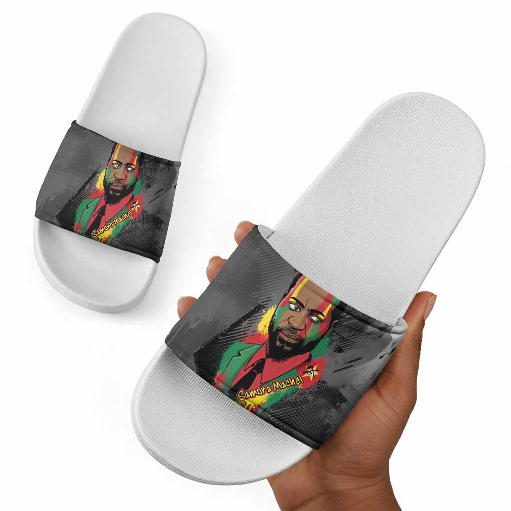 Samora Machel Slide Sandals Mozambique Liberation Graffiti Style Viva FRELIMO African Revolutionary - African Pride