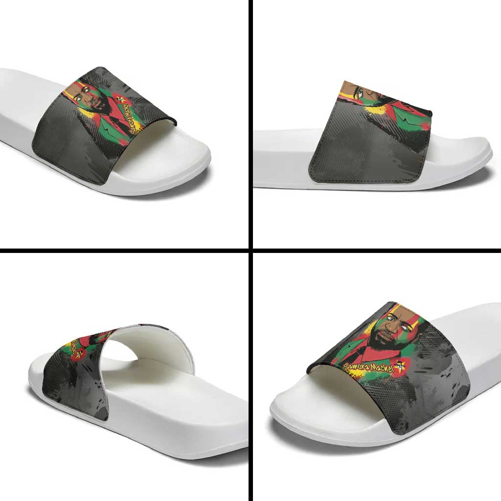 Samora Machel Slide Sandals Mozambique Liberation Graffiti Style Viva FRELIMO African Revolutionary - African Pride