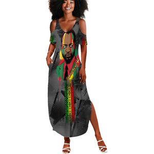 Samora Machel Summer Maxi Dress Mozambique Liberation Graffiti Style Viva FRELIMO African Revolutionary - African Pride
